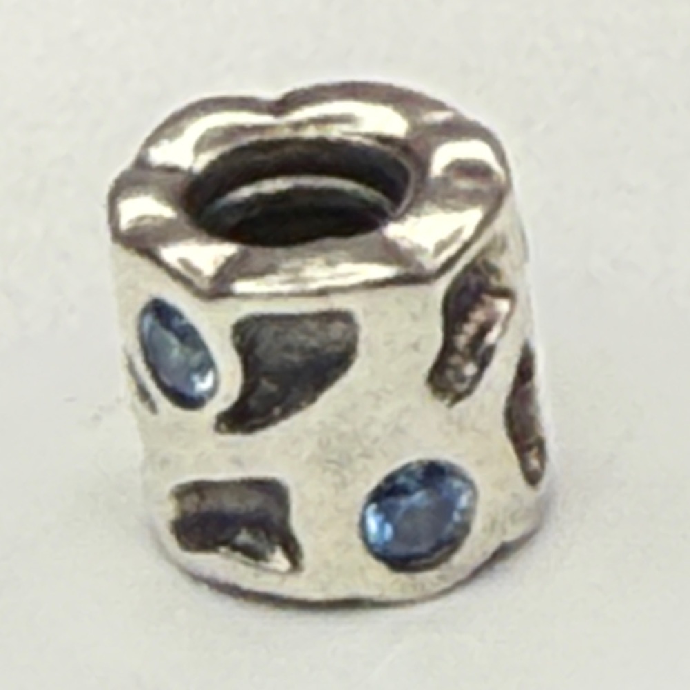 Retired Pandora Blue Rock Spacer – 925 ALE – Sapphire CZ